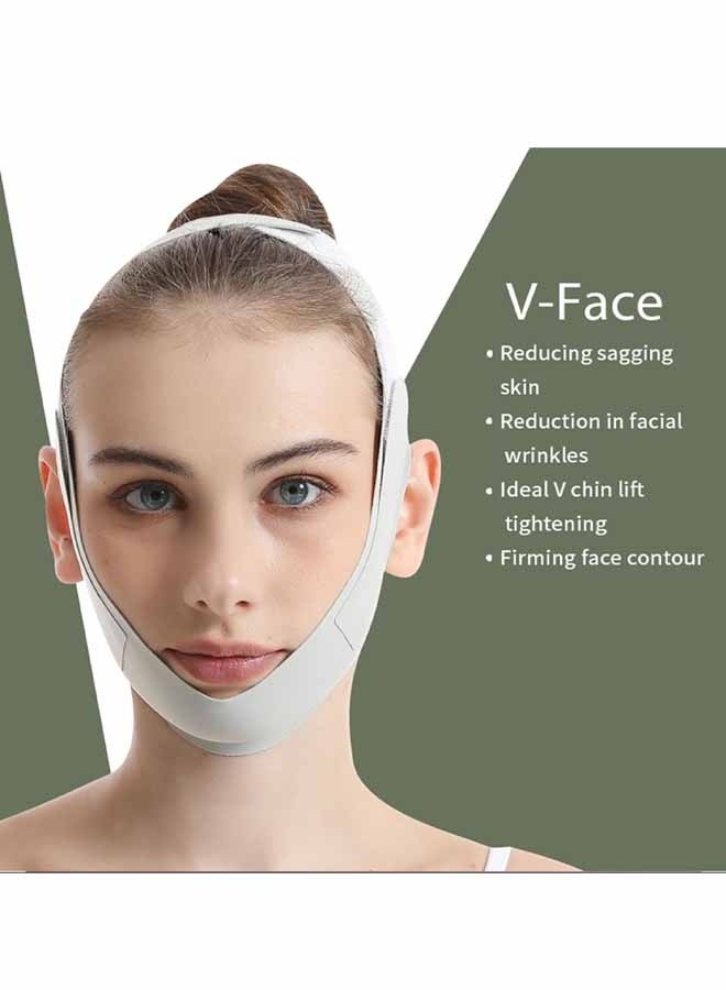 حزام للذقن أثناء النوم، جهاز لتقليل الذقن المزدوجة للنساء، جهاز لتشكيل خط الفك، قناع رفع قابل للتعديل على شكل حرف V، رقعة لرفع الذقن، حزام وجه قابل لإعادة الاستخدام على شكل حرف V، قناع وجه ليلي مصمم خصيصًا للوجه المترهل. - Image 4